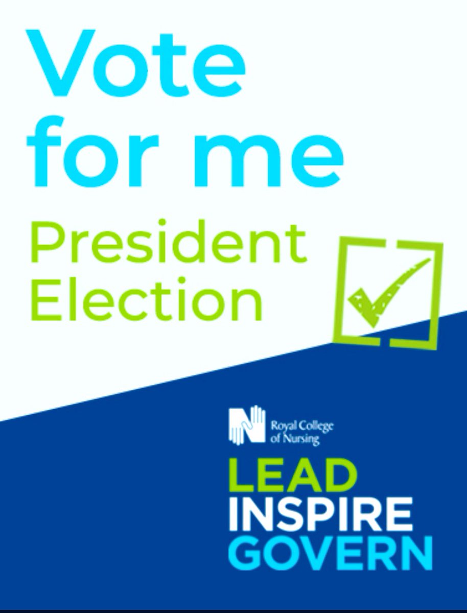 I am standing as a candidate for the role of President in the Royal College of Nursing- I hope I can count on your vote for me.