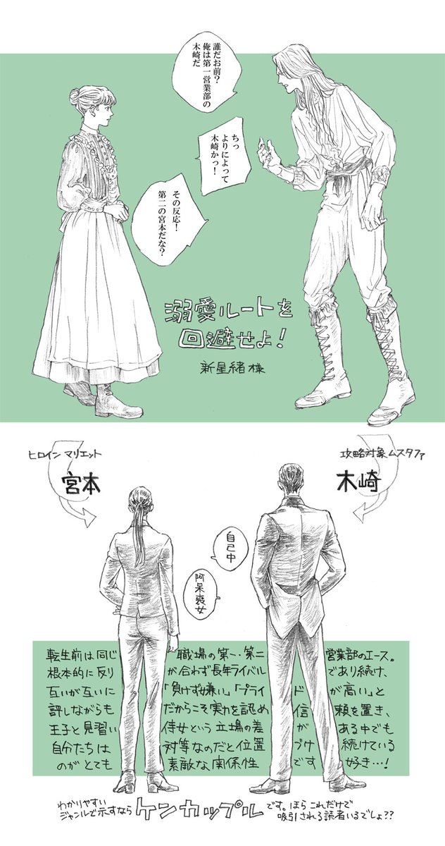 「溺愛ルートを回避せよ!」 https://t.co/GPQXajMUqX #narou #narouN0818GL 
語りたい好きなところのほんの一部だけど、感想絵。 