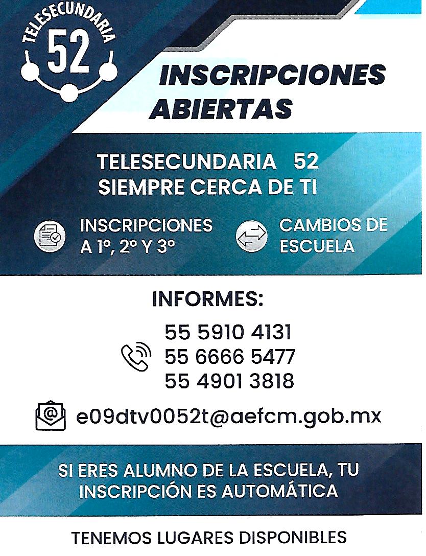 fejamm's tweet photo. Una excelente opción oficial, renovada y gratuita para iniciar o concluir la secundaria. Atención personalizada y escolarizada. Un docente por grupo. Aprender para vivir mejor!! #Educacion #Secundaria #adolescentes #ciudaddemexico @_AEFCM https://t.co/2sa5V3nGCE