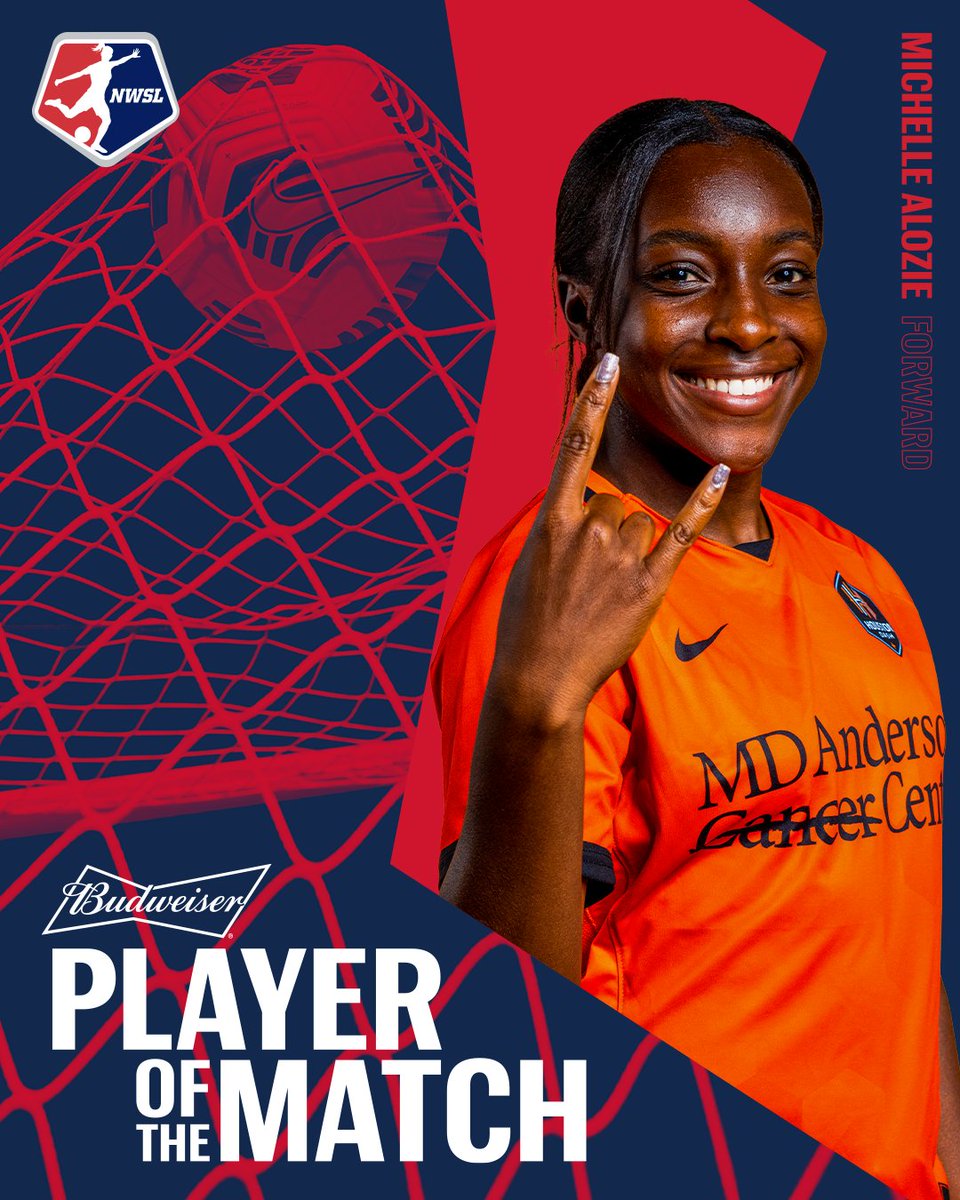 HoustonDash's tweet photo. 🙌 Stoppage time hero 🙌

@alozieee is your @budweiserusa Player of the Match

#HoldItDown https://t.co/xMzrco7ZHL