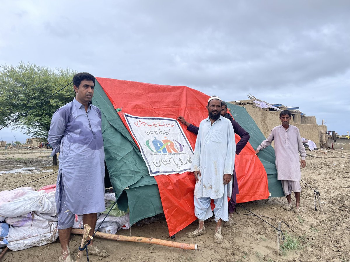 card_pk's tweet photo. CARD helped 110 tents @Balochistan Lasbela Floods Impacted Families #afiasalam 
#PakistanFloods https://t.co/r3t5a06nq5
