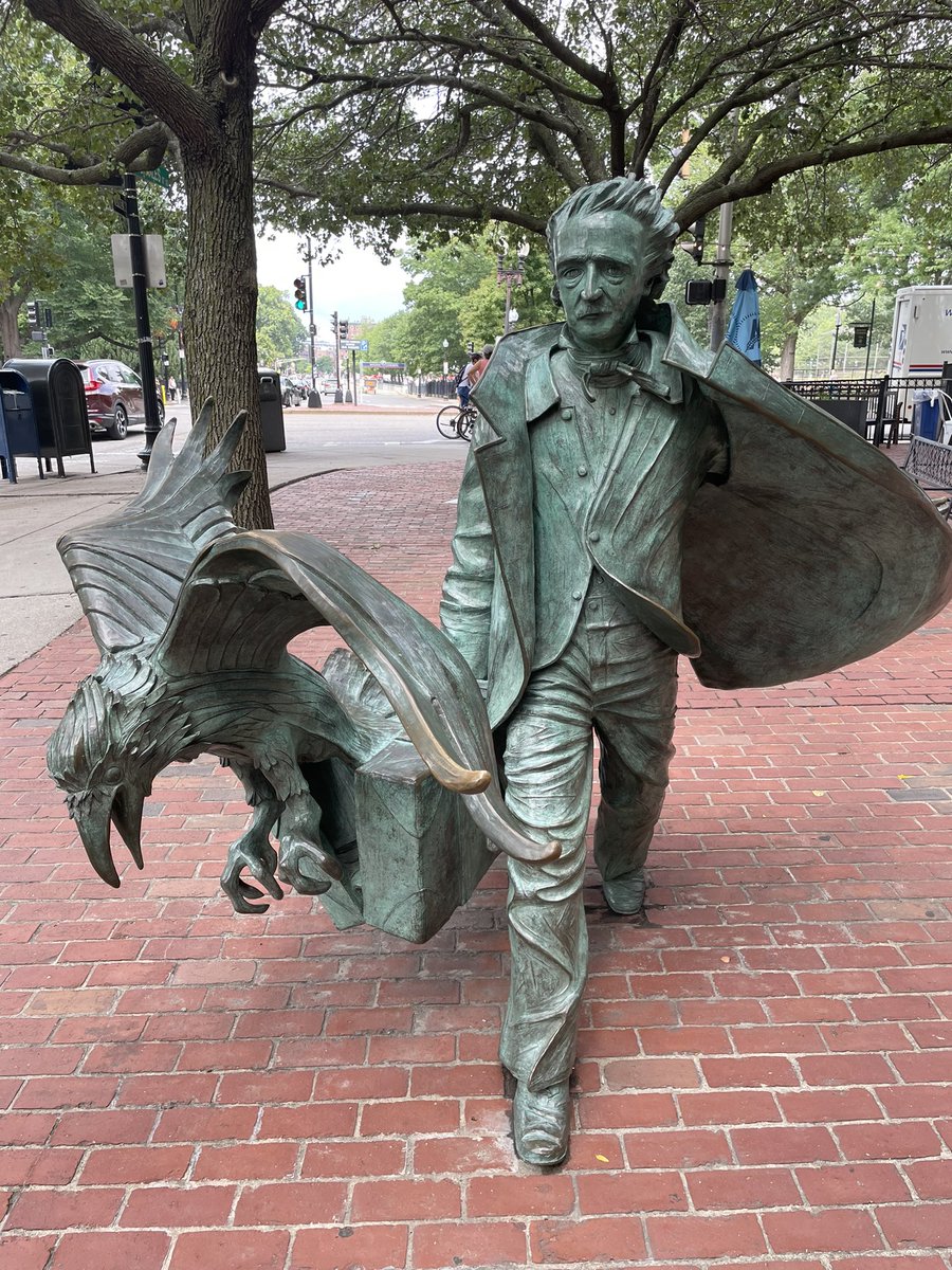 StephanieMLuke's tweet photo. Poe statue in Boston. I’ll be in Baltimore in a month, so stayed tuned for more photos of EAP sites. https://t.co/JfXyApiDJG