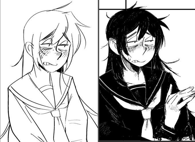 昔のサークルカットがでてきたのでなんとなく見ながら描き直したり
当たり前ですが同じキャラでもずっと描いてると結構変化あるもんですね…左側が起きて描いてみた方です 