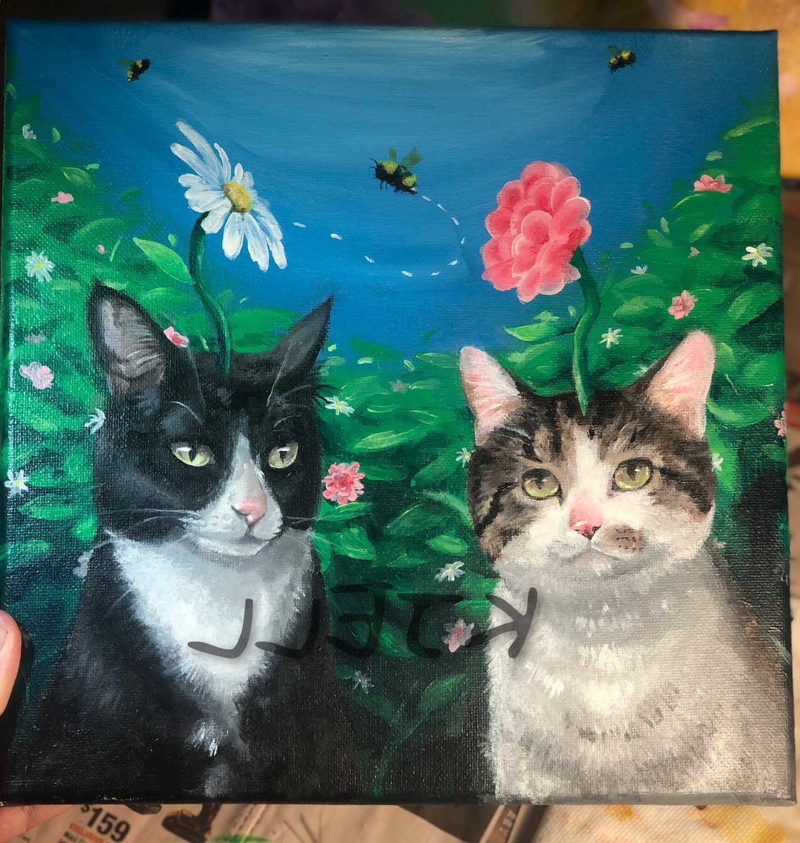 kjellagate's tweet photo. Sketch vs the final piece #art #artwork #drawing #sketch #painting #acrylicPainting #acrylic #commission #originalConcept #original #design #paint #realistic #nature #cute #portrait #petPortrait https://t.co/La8F2MAPzy