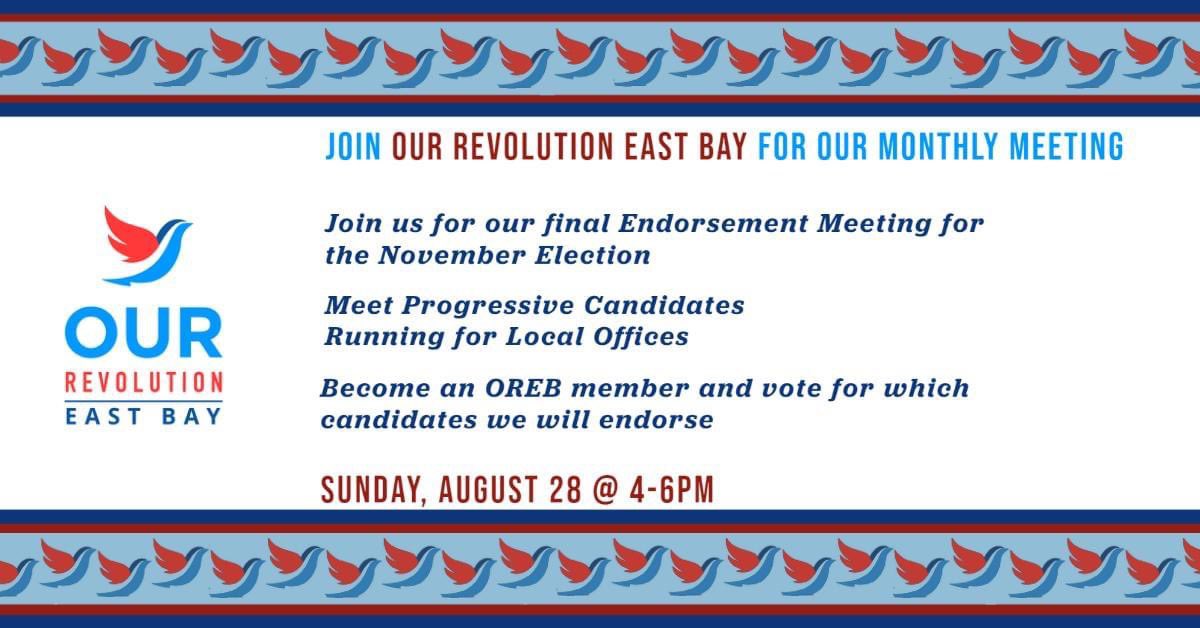 Join us Sunday at 4PM for our endorsement meeting!

Head to fb.me/e/4N3vJCj22 for more info including the Zoom link!
