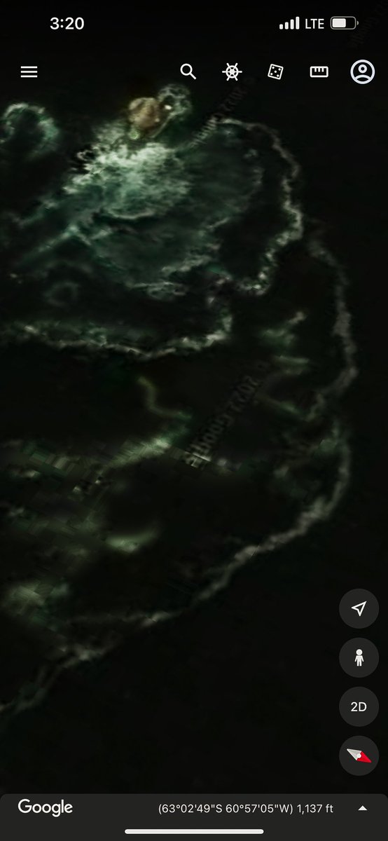 FlawdaMurph's tweet photo. I’ve a 26 min video of me working the #googleearth picture from start to finish. I can prove I did not fake this . Sail Rock off the coast of Antarctica is a Giant Squid and that’s fact #giantsquid #kracken #leviathan https://t.co/tUwLpzgNwX