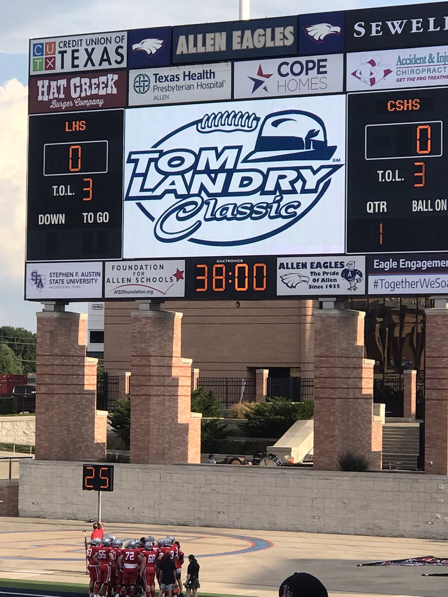 Here we go! Tom Landry Classic- Lovejoy vs College Station High School. <a href="/JennyRSP/">Jennifer Perez</a> @CJVogel_TFB <a href="/LovejoyFootball/">Lovejoy Football</a>