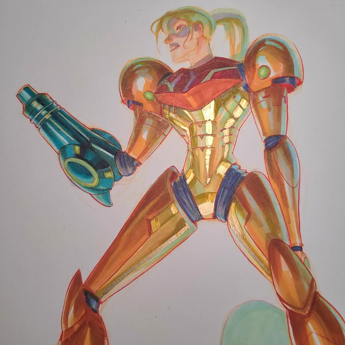 Samus. #metroid #fanart #copicmarker #Samus 