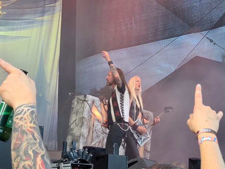BaronRob20's tweet photo. Seeing @HammerFall is a great time every time, and it certainly was at the 2022 #SabatonOpenAir . #HammerFall have built up such a library of anthemic power metal songs that they will wear your voice out from singing along. And they put Glory To The Brave back in the setlist. https://t.co/wRlOv1bfHW