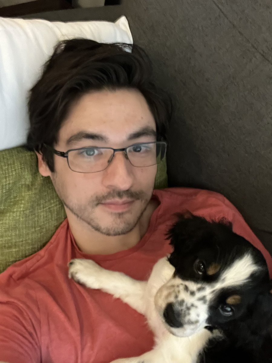 YingityYang's tweet photo. Being woken up for 5am playtime isn’t super ideal, but puppy life was still definitely overdue 🥰 https://t.co/kyX9BgX5LU