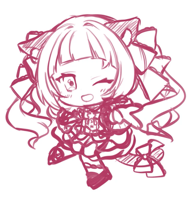 シオンたん描こうと思ったら衣装ムズすぎてデザインの素晴らしさを思い知った 
