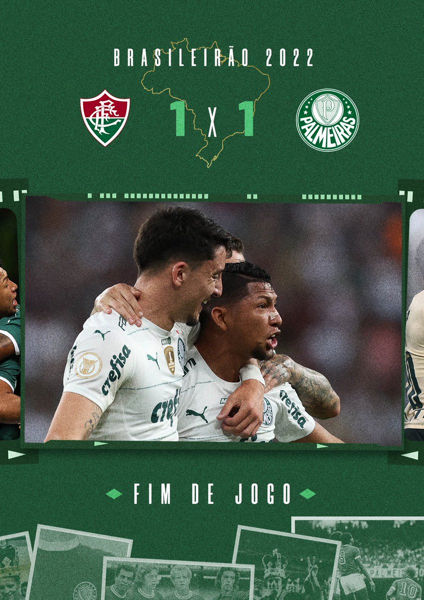 Palmeiras's tweet photo. Fim de jogo: Fluminense 1x1 Palmeiras.

#AvantiPalestra #FLUxPAL
#JuntosNoBrasileirão https://t.co/Dg1M02YH5G