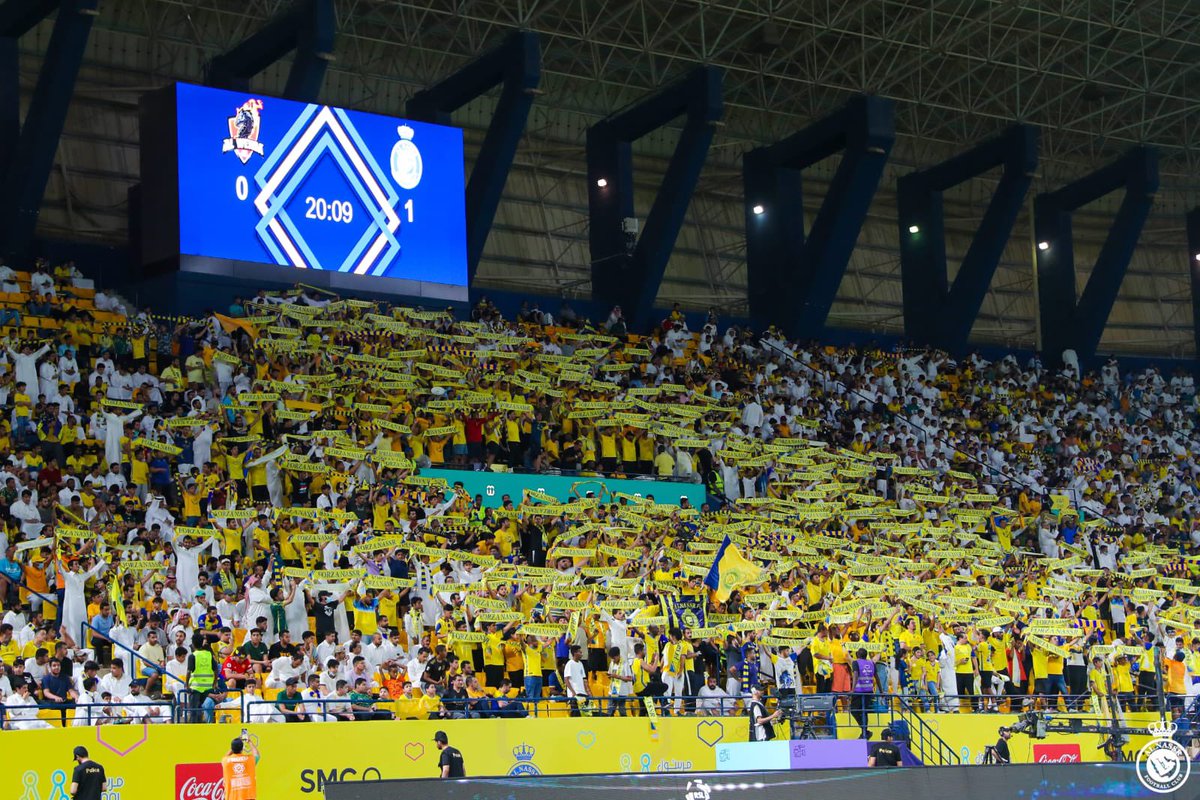 Fantastic atmosphere in Mrsool Park for our first Victory of the season.  
<a href="/AlNassrFC/">نادي النصر السعودي</a> <a href="/AlNassrFC_EN/">AlNassr FC</a>