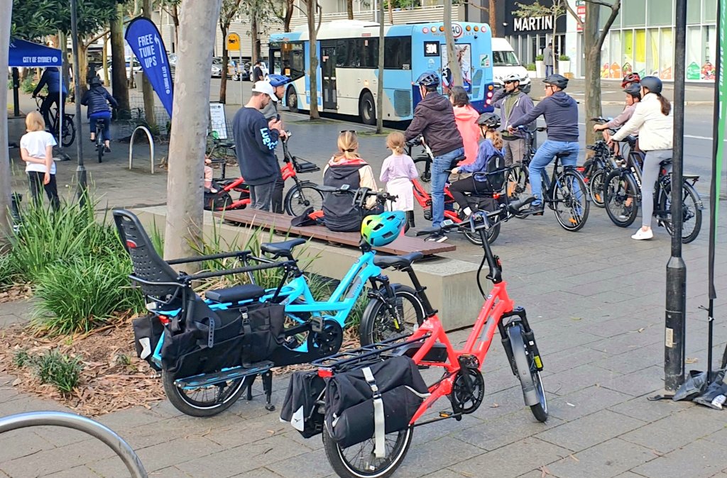 BIKESydney's tweet photo. Lots of interest in yesterday's free Try-an-eBike event put on by the @cityofsydney. It would be great to see other councils put on a similar showcase https://t.co/HfIAHH1g6L