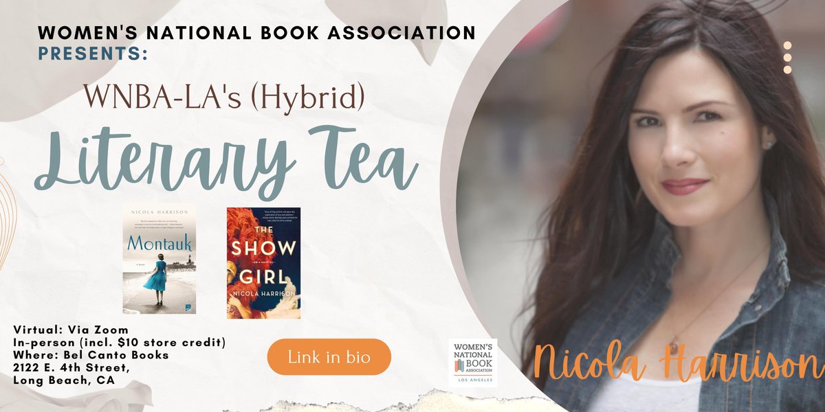 WNBA_LA's tweet photo. A book talk/signing and tea! Can’t wait for tomorrow! Join us at @belcantobooks 8/28! 

Women’s National Book Association - LA Chapter Literary Tea at @_thehangout at 11am with two fantastic local authors, @elisembryant and  @nicolaharrisonauthor
Tix- https://t.co/WGB4GS0AHa https://t.co/GA4xPXOzzb