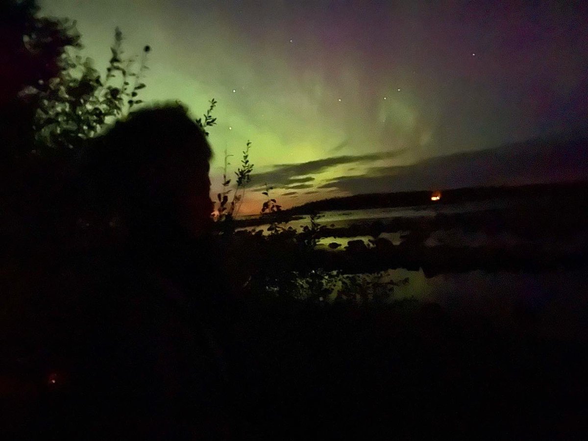 desireesiahaan's tweet photo. So you know how I wished you magic earlier?Well this is the magic I’m receiving right now!Since 10pm the sky has been dancing! And the stars are all out tonight. It’s 150am.I don’t think I’m going to get much sleep!#tooBeautiful #AuroraBorealis #NorthernLights #sharingthemagic ✨ https://t.co/zeENbaMztA
