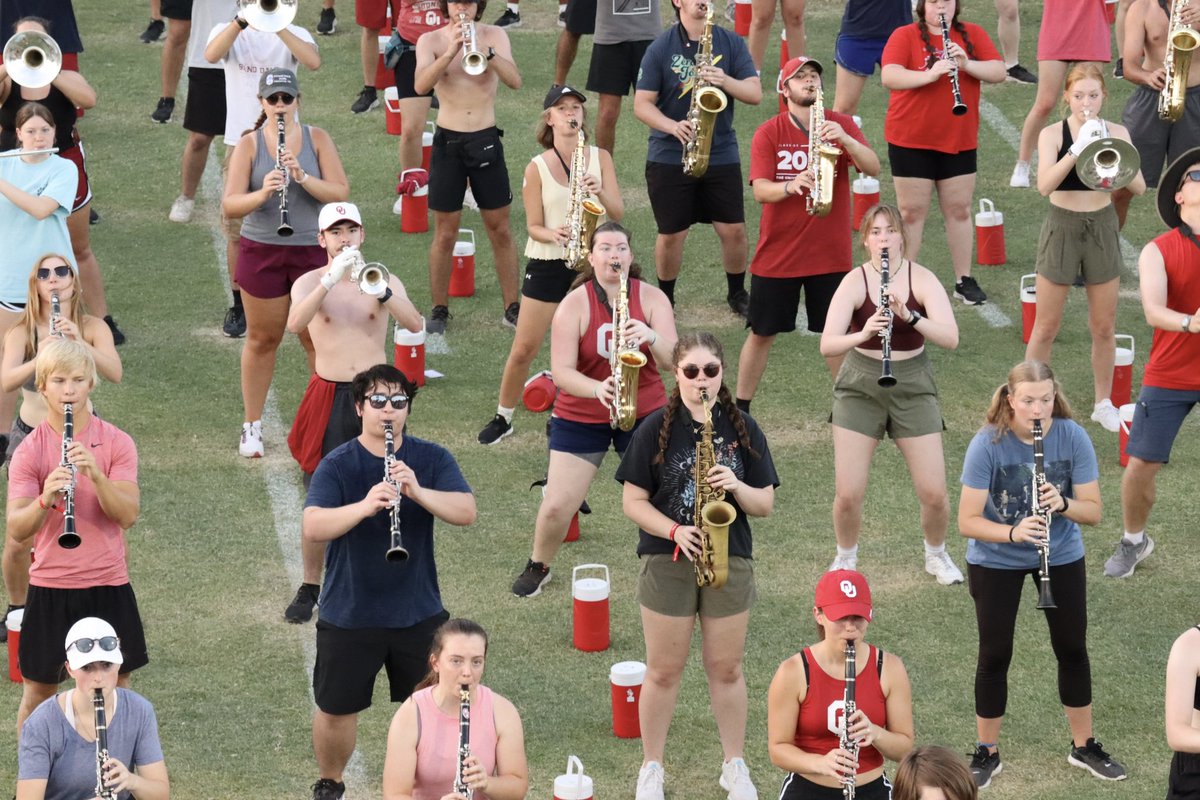OU_ThePRIDE's tweet photo. Last week we celebrated another successful band camp! Now we are fired up for our first game of the season this Saturday against UTEP! https://t.co/hyAtOfGBrj