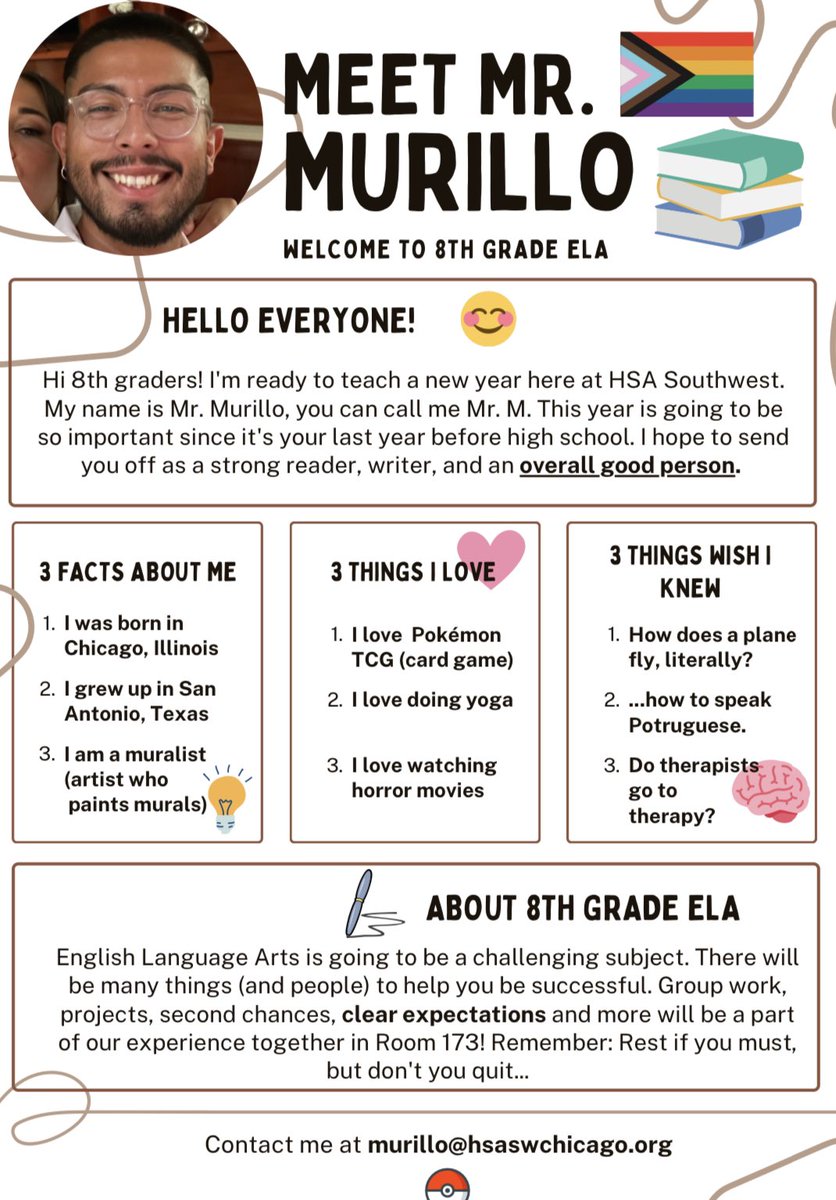 All done with the first week! Now to do it all again on Monday 😅👀 Here’s my lil meet the teacher sign hehe