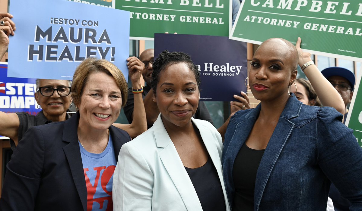 AyannaPressley's tweet photo. Thrilled to kick off early voting with @AndreaForAG and @maura_healey today — true champions for the people and proven leaders, dedicated to advancing all forms of justice.

Organized power is realized power — and we've got 10 days to bring that power to the polls. https://t.co/6ID2mt2cCM