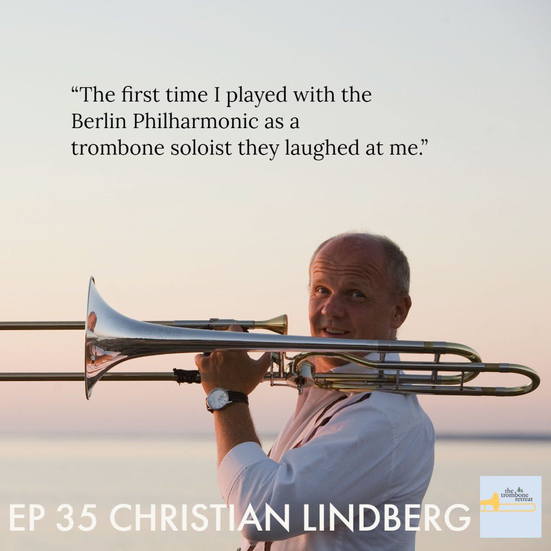 TromboneRetreat's tweet photo. AT LAST! Nick and Sebastian interview one of their heroes, Swedish soloist, conductor and composer, Christian Lindberg live at the 51st International Trombone Festival on the new episode of the Trombone Retreat podcast! (1/2) https://t.co/bfJLB0NedT