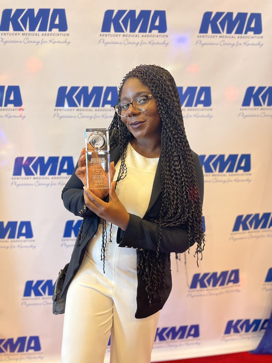K. Tachi Udoh, MD (@karen_udoh) on Twitter photo Special thanks to <a href="/KYMedAssoc/">KY Medical Assoc</a> for recognizing the <a href="/uoflmedschool/">UofL Med School</a> for our dedication and service during the pandemic. Thank you for having me represent UofL in receiving the Community Service Award on behalf of our student body🤗 #MedTwitter #KYMA2022 Special thanks to <a href="/KYMedAssoc/">KY Medical Assoc</a> for recognizing the <a href="/uoflmedschool/">UofL Med School</a> for our dedication and service during the pandemic. Thank you for having me represent UofL in receiving the Community Service Award on behalf of our student body🤗 #MedTwitter #KYMA2022