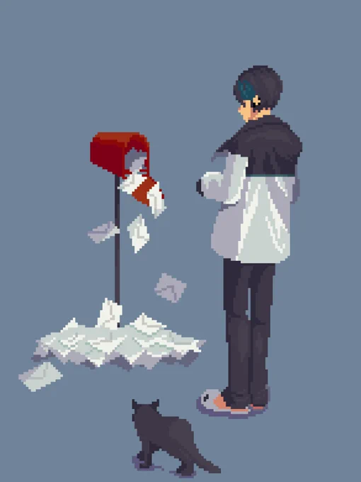 「¿件の新着メッセージがあります。」#灰画 