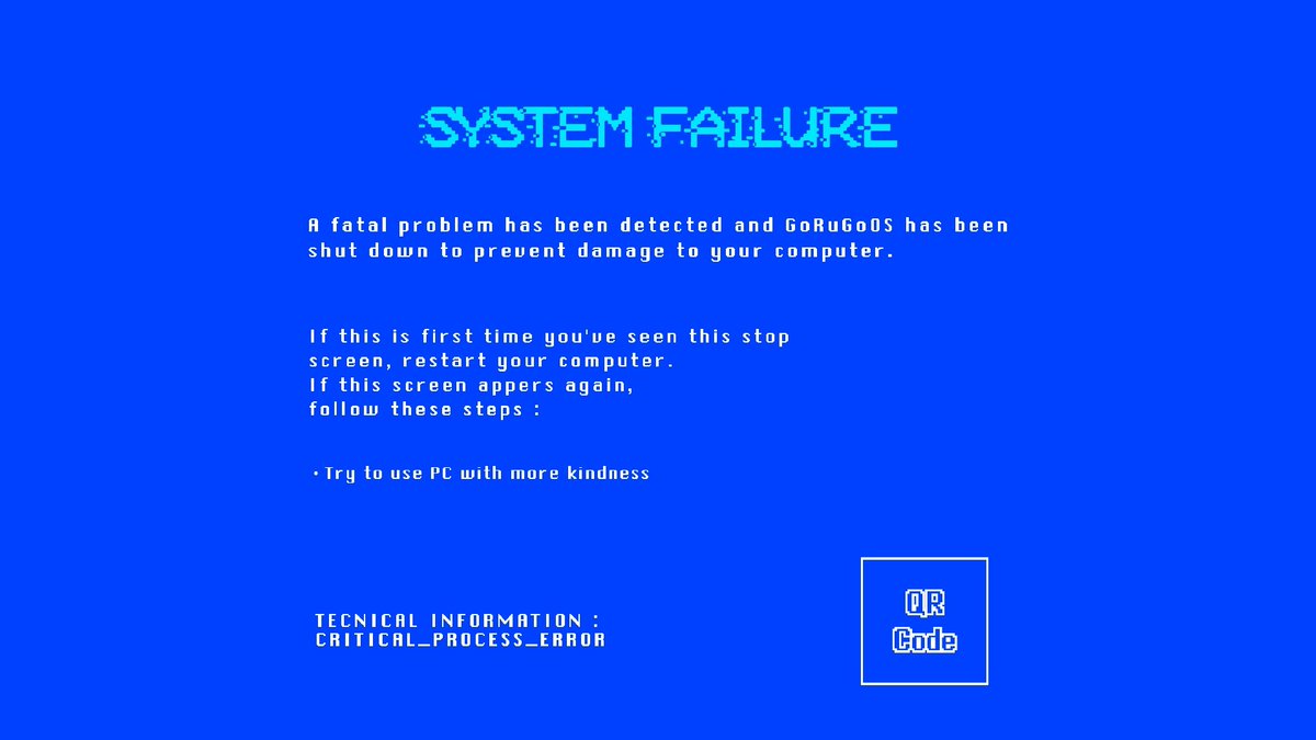 mozoq_null's tweet photo. GoRuGoOS BSoD (仮)
#GoRuGoOS https://t.co/xSGtQD85nZ