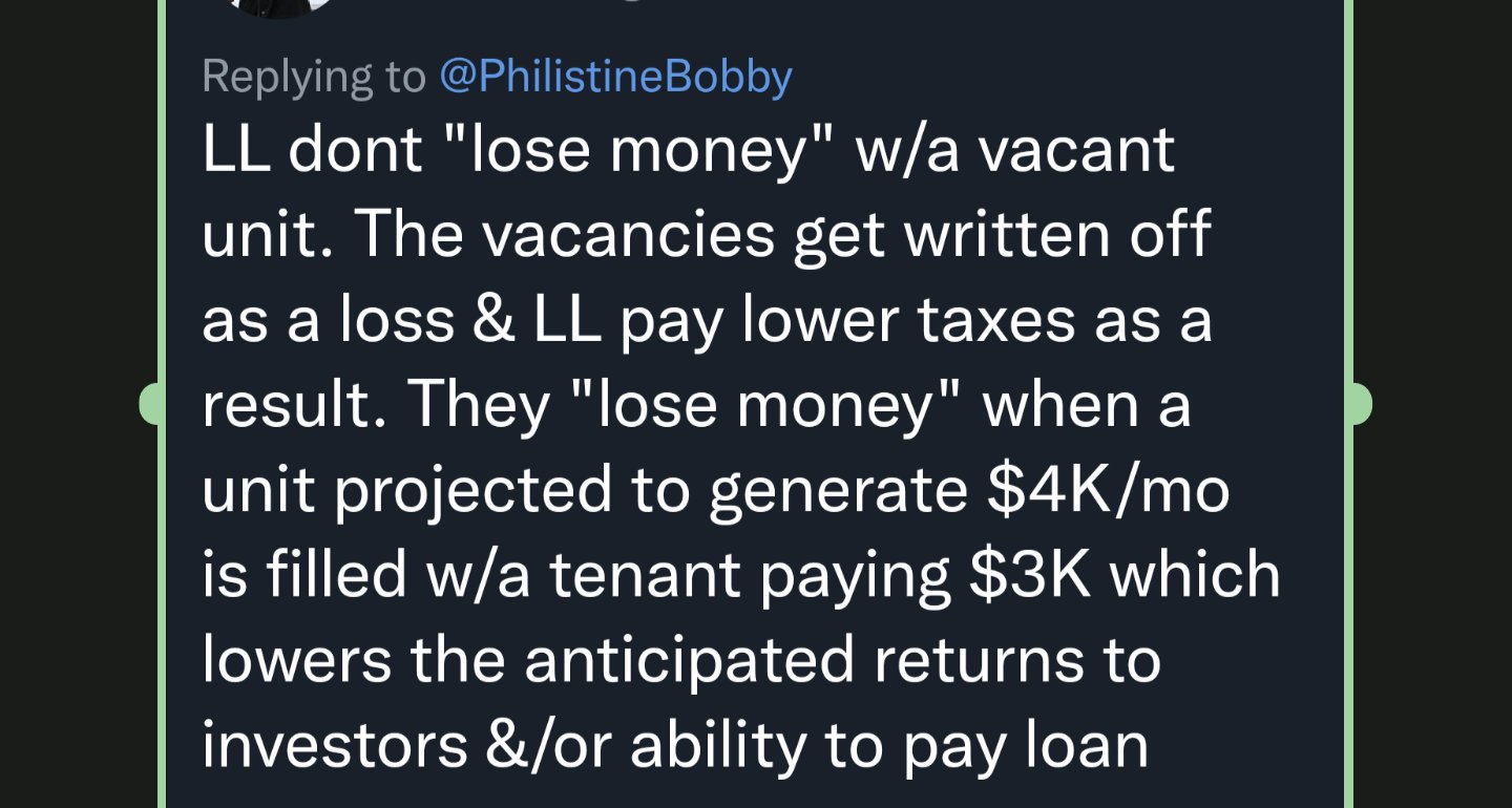 NIMBY Patrol on Twitter: "You 👏 can't 👏 write 👏 off 👏 rent 👏 from 👏 ...
