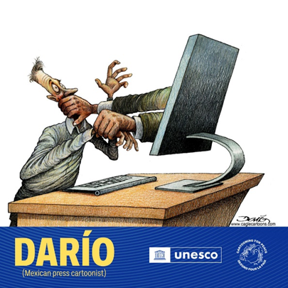 UNESCOJordan's tweet photo. Decades ago, news had succeeded to create conscious communities. Nowadays, journalists around the world, are facing threats and restrictions to shut them down. Together we stand to #protect_journalists and #PressFreedom. https://t.co/eZB27m5zPB