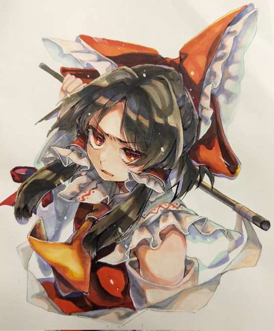霊夢さんを描きました! 