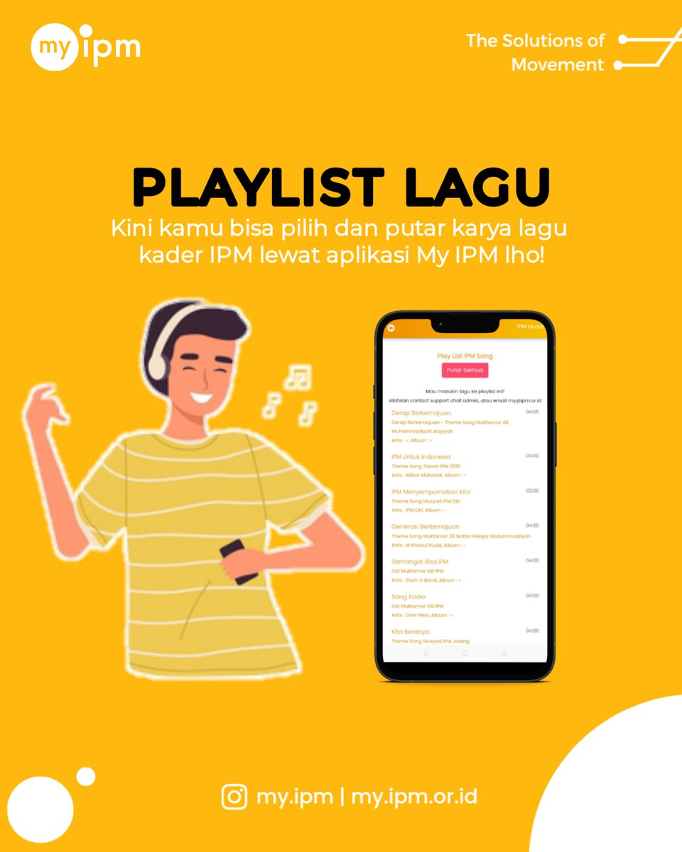 my_ipm's tweet photo. Lagi bosen? Bingung mau ngapain?🤔

Dengerin lagu IPM di MyIPM aja 🥰

Banyak lagu karya kader IPM tersedia loh 😱

________________________
#Muhammadiyah #ppipm #pelajarindonesia #pelajarmuhammadiyah #pelajarberkemajuan #bigdata #myipm #ipm https://t.co/Kac3vZgC8m