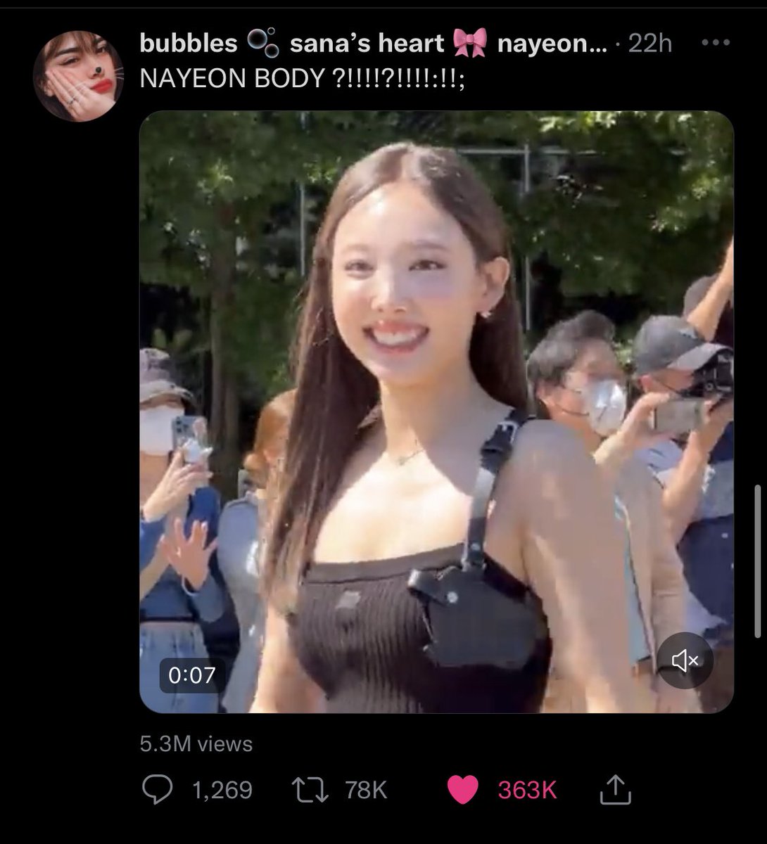 lullabynayeon's tweet photo. the nayeon hit tweets this era are insane my girl is so famous 😍 https://t.co/ZXGt4Vcg1D