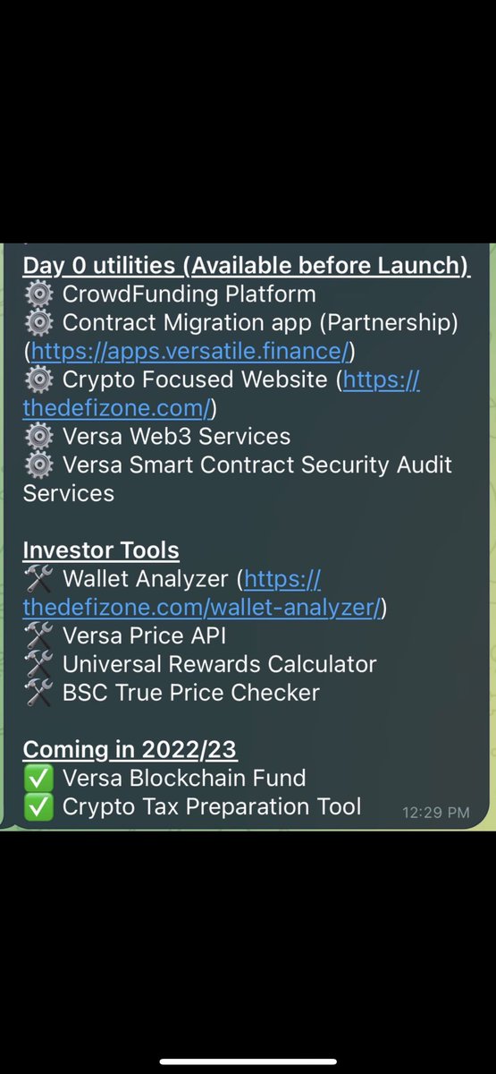 Sen2us1's tweet photo. @henokcrypto Why @VersaFinance? B/c #versatilefinance has all these live #versatilities even b4 their seed sale. No dimes were taken from investors, all came from core team’s pockets. This #web3 start ups will go live 9/17/22 so check them out &amp; get on board #versaforce #Bscgem https://t.co/W0ukApajjt