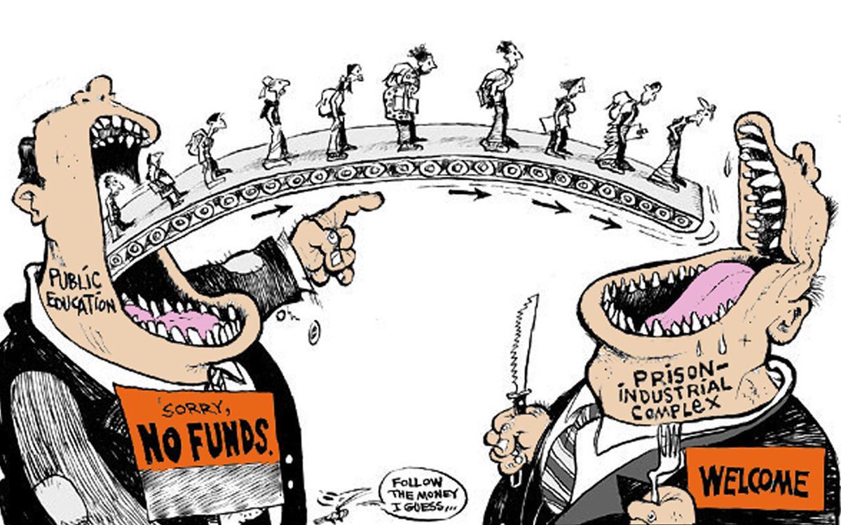 KBA1981diva's tweet image. The school to prison pipeline is not a myth. When you funnel dollars out of our public school systems just keep in mind the system you continue to feed.
