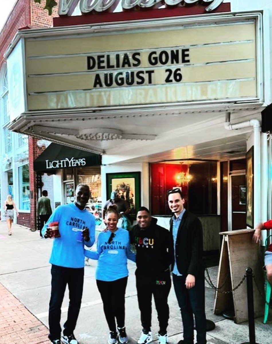 HBCUHeroes's tweet photo. We had a blast bringing an exclusive screening of @DeliasGoneFilm to the campus of @UNC for an audience of bright Gen Zers. Huge thanks
to #VerticalEnt & social impact producers @BryceCracknell @impact_producer and #BonnieAbauna.
#HBCUs #InTheatersNow https://t.co/nREkDIOotd