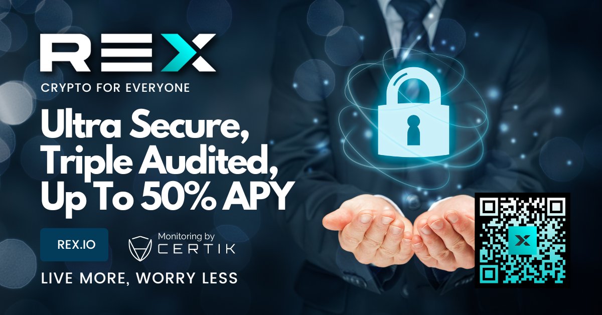 rex_token's tweet photo. Security is an important aspect of any project. REX made it a top priority.
Welcome to Fort REX.
#xrx #rex #bscgems #passiveincome #certik https://t.co/6KddZJKUz3
