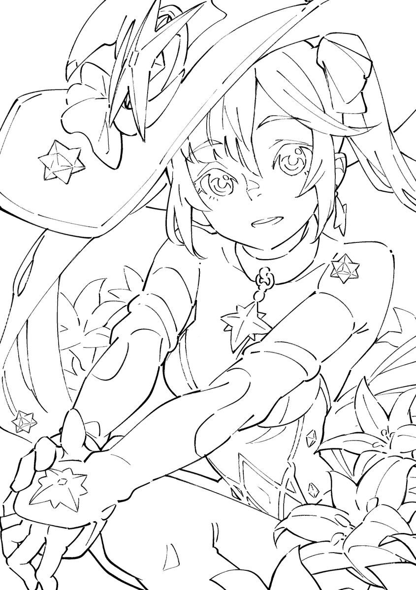 モナちゃん線画✍️ 