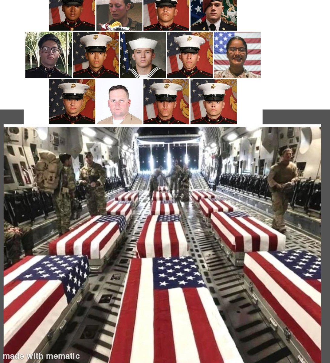 @EpiphanyTanya You do know that the redacted memo, and all of this obfuscation was intentionally designed, to mask, and shield, Joe from the 1 year anniversary of the Kabul Airport withdrawal catastrophe, which was exactly one year ago, yesterday. 
These 13 Soldiers deserved better 8-26-2021