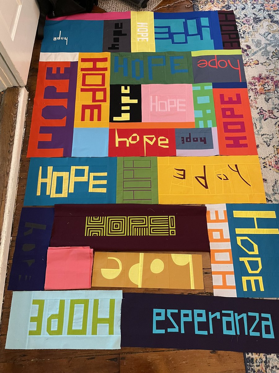 My latest work in progress. The blocks were made by the members of the Quilts Unscripted Bee.