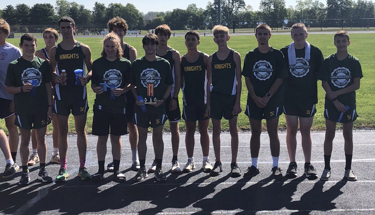 The <a href="/NHS_Knights_XC/">Northeastern XC</a> boys team from <a href="/KnightsofNHS/">Northeastern HS</a> does it again! Boys finished 1st today at the Rushville Invite 🔰🗡🏃🏻‍♂️
Cates - 1st
Mull - 3rd
Smith - 4th
Drake - 8th
<a href="/Grantluebbe/">Grant Luebbe</a> - 10th
This team is pretty special and fun to watch!!! Pic cred to <a href="/TheOGc1/">David Cruse</a>