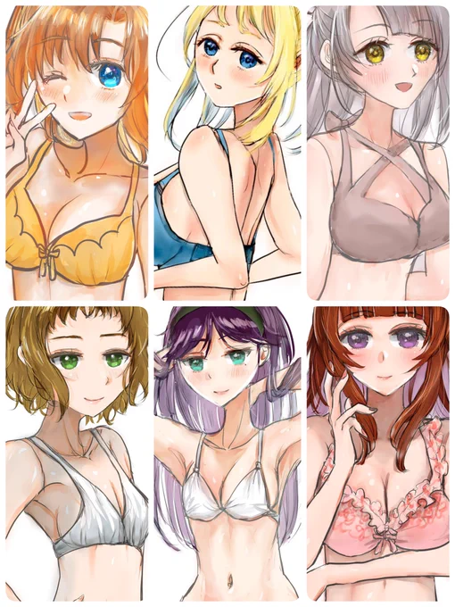 μ's+ARISE 水着 全員描いた! 