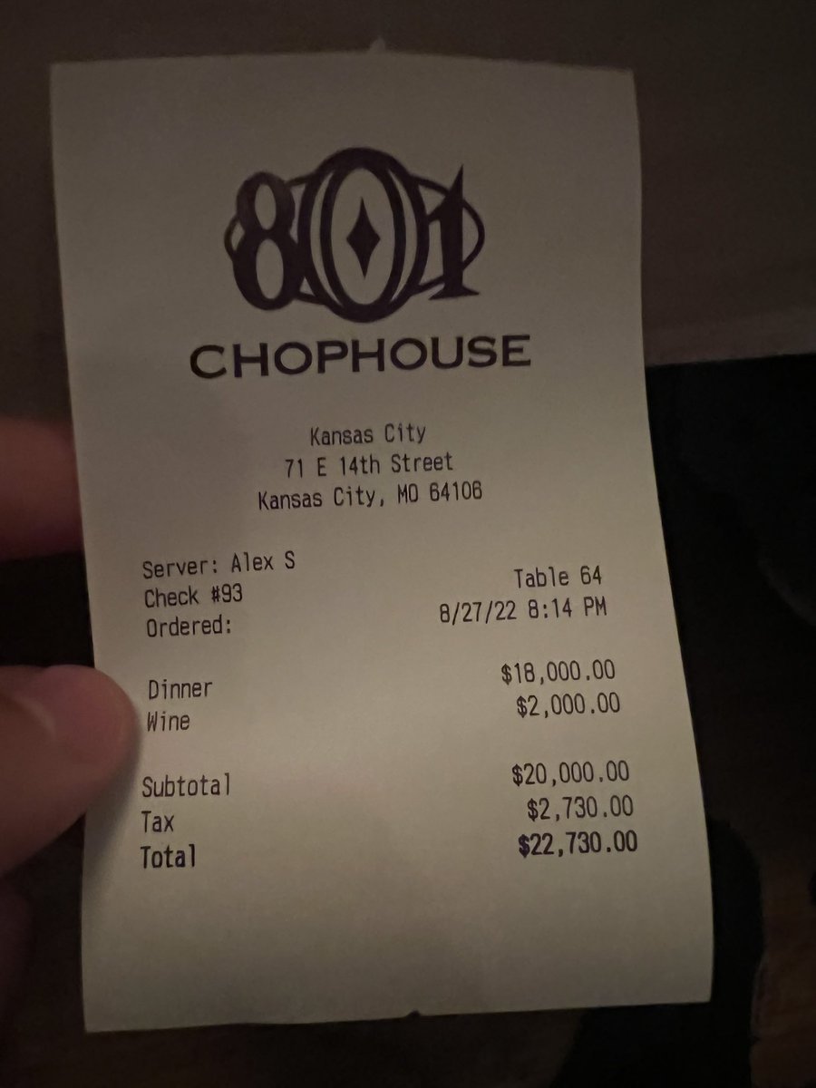 skyymoore24's tweet photo. When the waitress hands you the bill for rookie dinner ……. https://t.co/RWbtbvSSpd