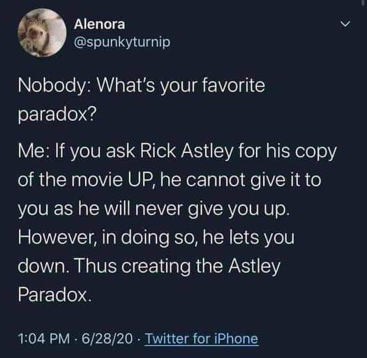 DocOnSkis's tweet photo. The Astley Paradox ... https://t.co/Mawh6v6fta