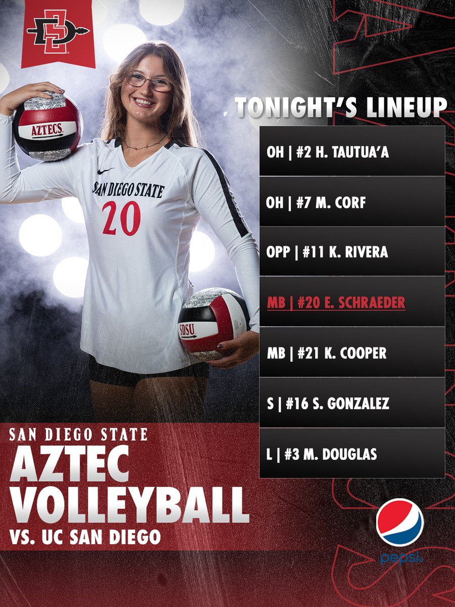 Looking for our second win of the day when we battle UCSD in the final match of our home tourney. Just about ready for first serve.
#GoAztecs 
💻 MW Network: bit.ly/2wvtpsa
📊Live Stats: bit.ly/3pLyOrc
