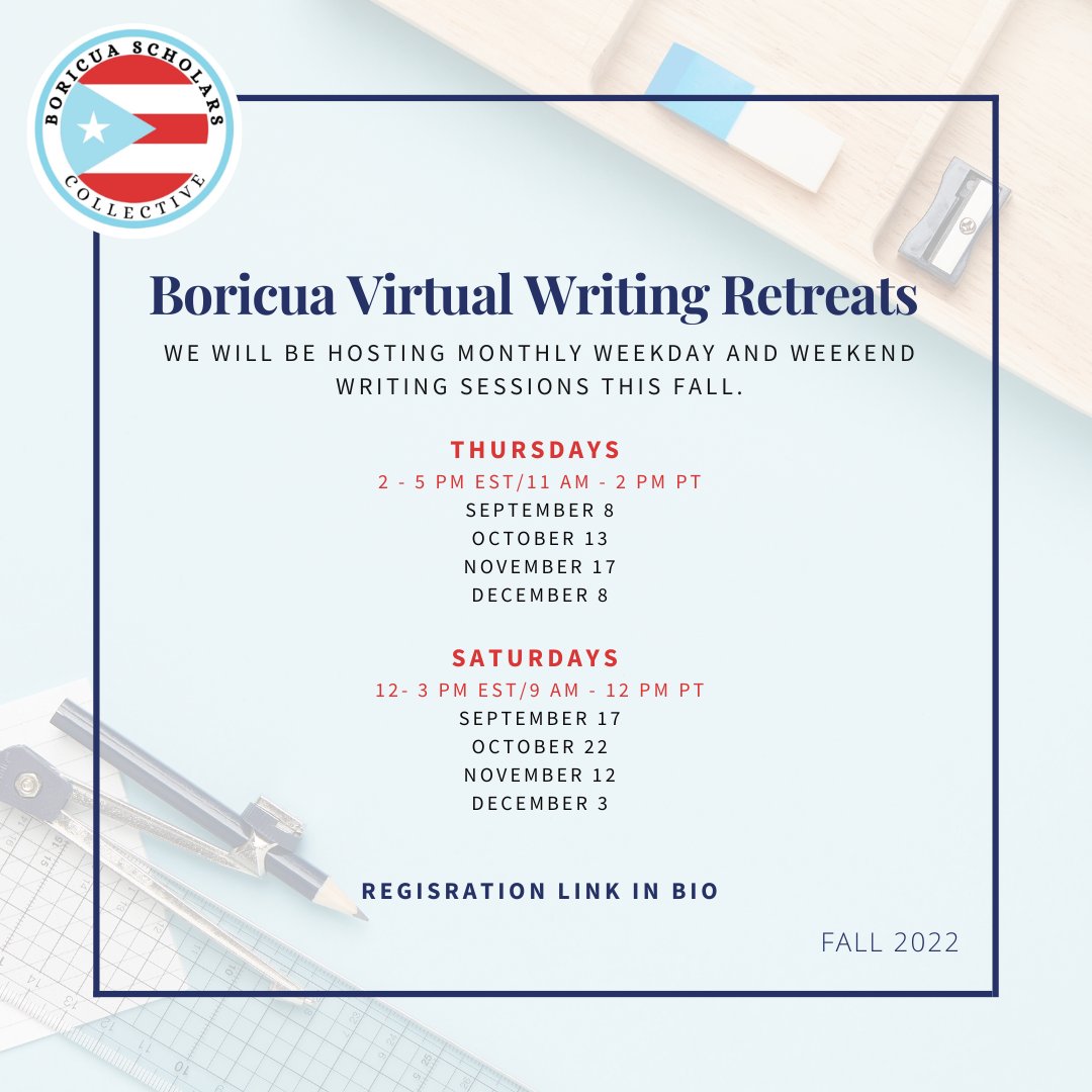 Fall Virtual Writing Retreats

We all need a little accountability, support, and community as we work through our writing.

No's Vemos Pronto!

Registration Link in Bio