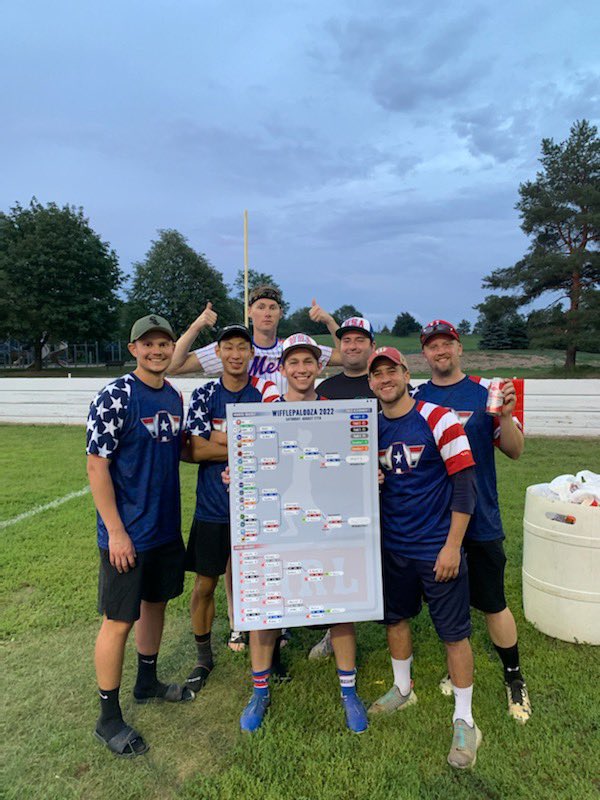 🇺🇸s back on top of the wifflepalooza (with the <a href="/HRLMets/">HRL Mets</a>)!

3-run 💣 by <a href="/ChamberlainJoe7/">Joe Chamberlain</a> holds up and 3-2 final I’m game 2.
Ask Dr Dip.💩what happened I’m game 1.

Great games vs <a href="/HRLRumblePonies/">HRL Rumble Ponies</a> and their warrior 3 man lineup.

<a href="/HRLTwinCities/">HRL: Twin Cities</a>
