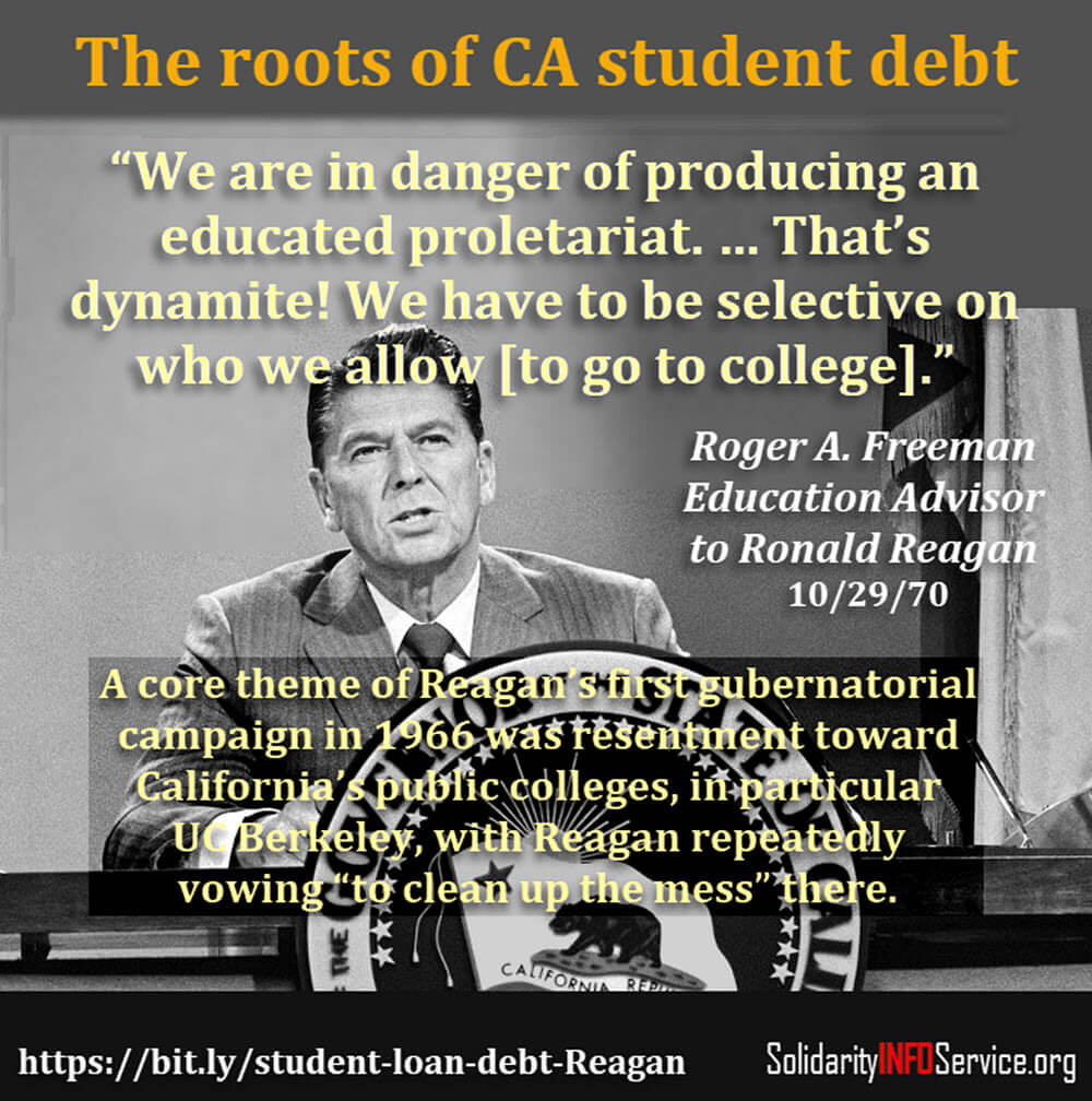 SolidarityINFOS's tweet photo. Roots of #CA #studentloandebt can be found in the #ReaganEra #RogerAFreeman https://t.co/PJS9sKvwEl #RonaldReagan 

SolidarityINFOService https://t.co/vkE6GBz0Lx