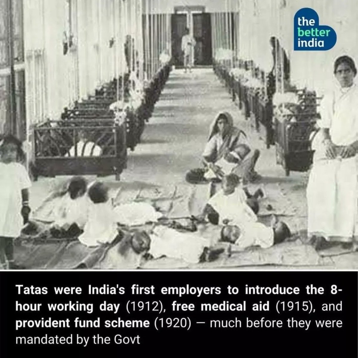 ErikSolheim's tweet photo. India 🇮🇳 celebarts 75.
Lets remember that The Tatas were the first employers in India to introduce the 8-hour working day (1912), free medical aid (1915), and workmen's accident compensation schemes, which were later, adopted as statutory requirements in India. https://t.co/pkTj1IadiD