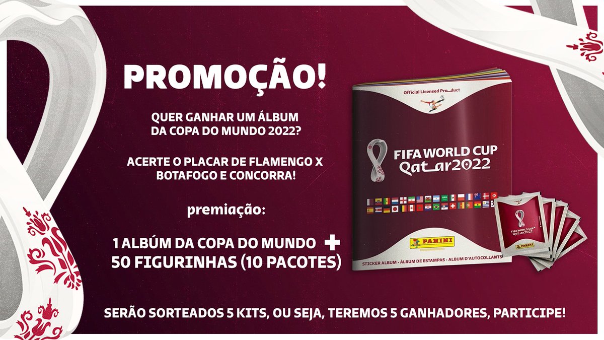 🍀PROMOÇÃO 🍀

⚽️ Botafogo x Flamengo
✍️ Regras:
-Seguir, ❤️e🔁;
-Apenas 1 palpite por perfil;
-Serão aceitos até 18h00;

⏩Vamos ter uma promoção exclusiva para o Telegram amanhã, corre lá que o link tá na bio!
