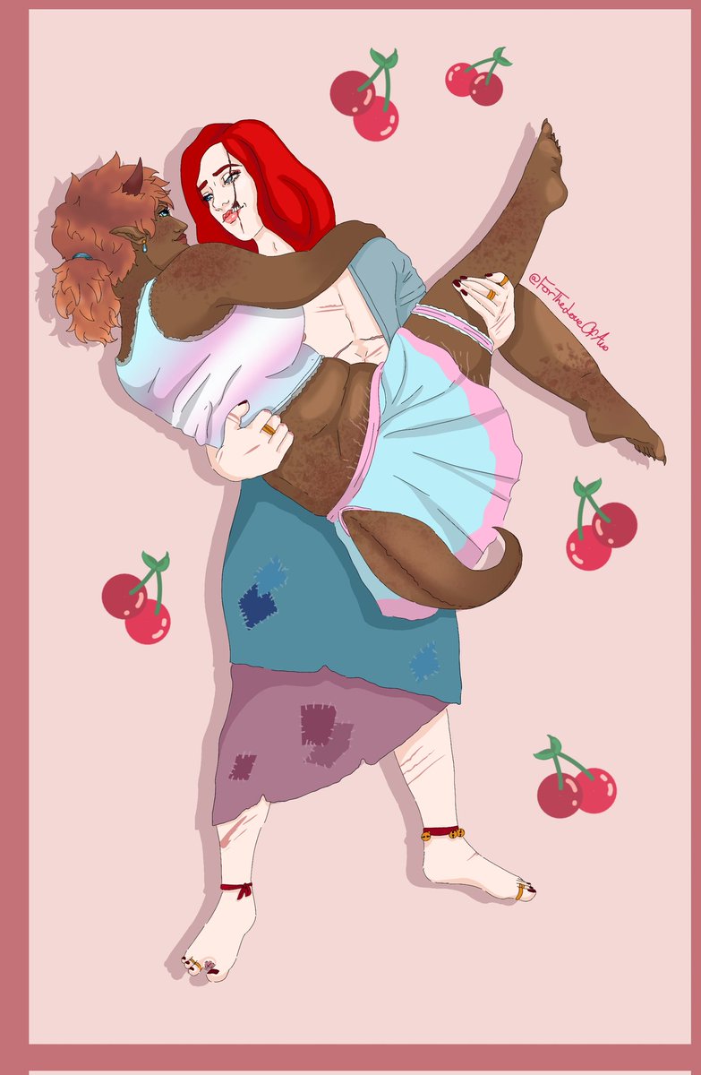 ForTheLoveOfAvo's tweet photo. Finally finished this, goodness it's been a busy day but hay don't they look cute together! Eldritch and I adore this character by @Jinetixis ♥️ (no points for guessing her name lol) https://t.co/A4waDjTuyx